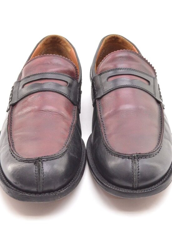 Men Paul Fredrick Glenn Black Wine Penny Loafers 12 M main image 2